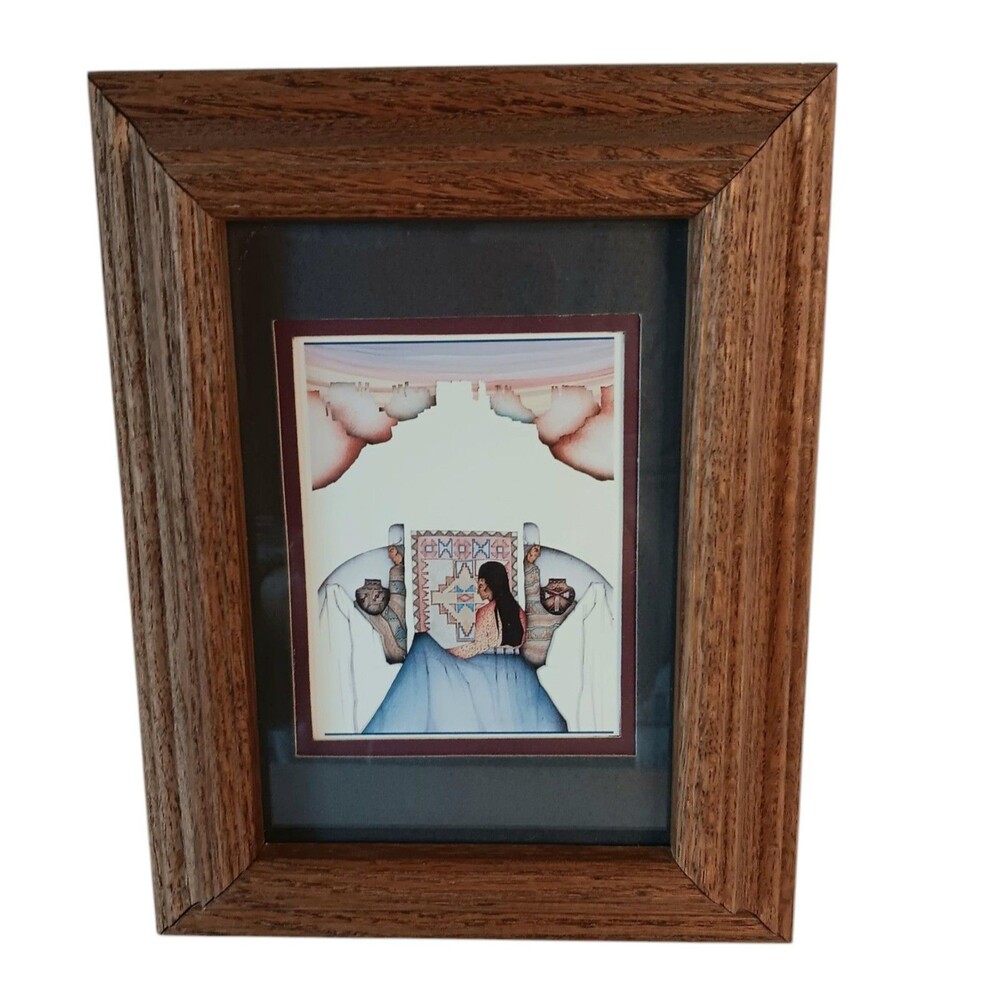 Amado Pena New Mexico Arts And Crafts Fair Mini Print Matted Wood Frame 8x10